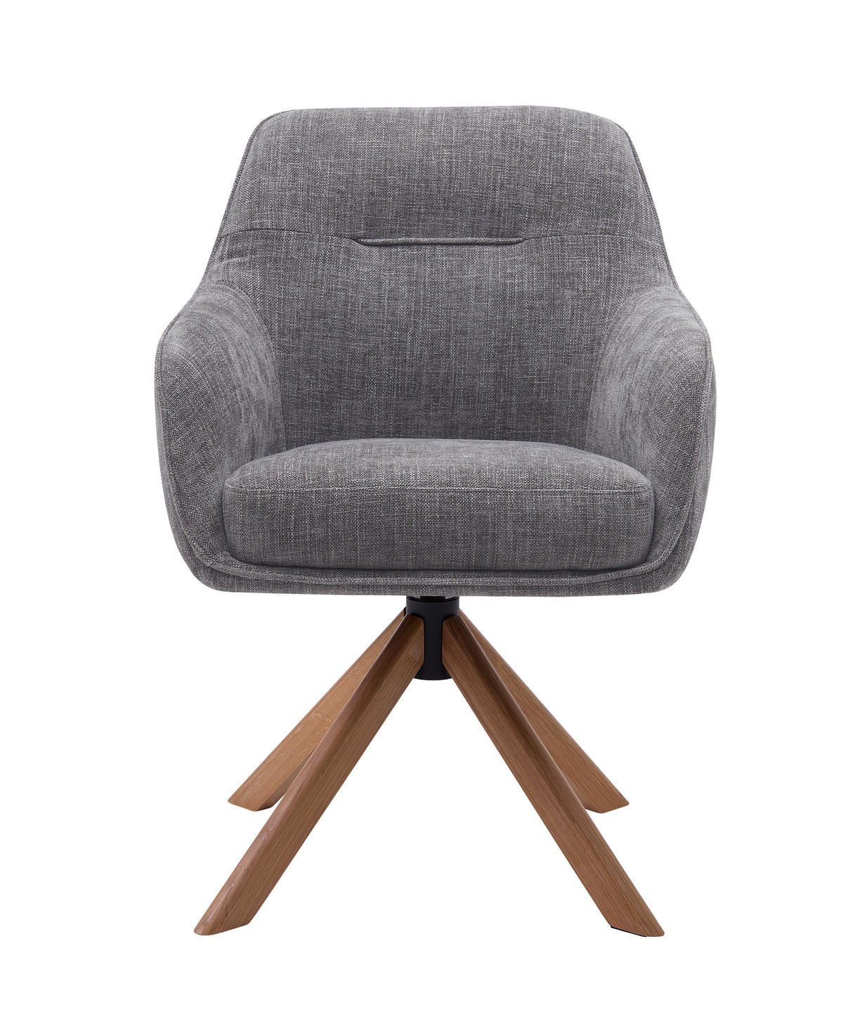 STOL MED ARMSTÖD SET 2 styck 360° vridbar sits, automatisk funktion för återhämtning, stoppade armstöd chenille  - grafitfärgad/naturfärgad, Modern, trä/textil (59/87/65cm) - Livetastic