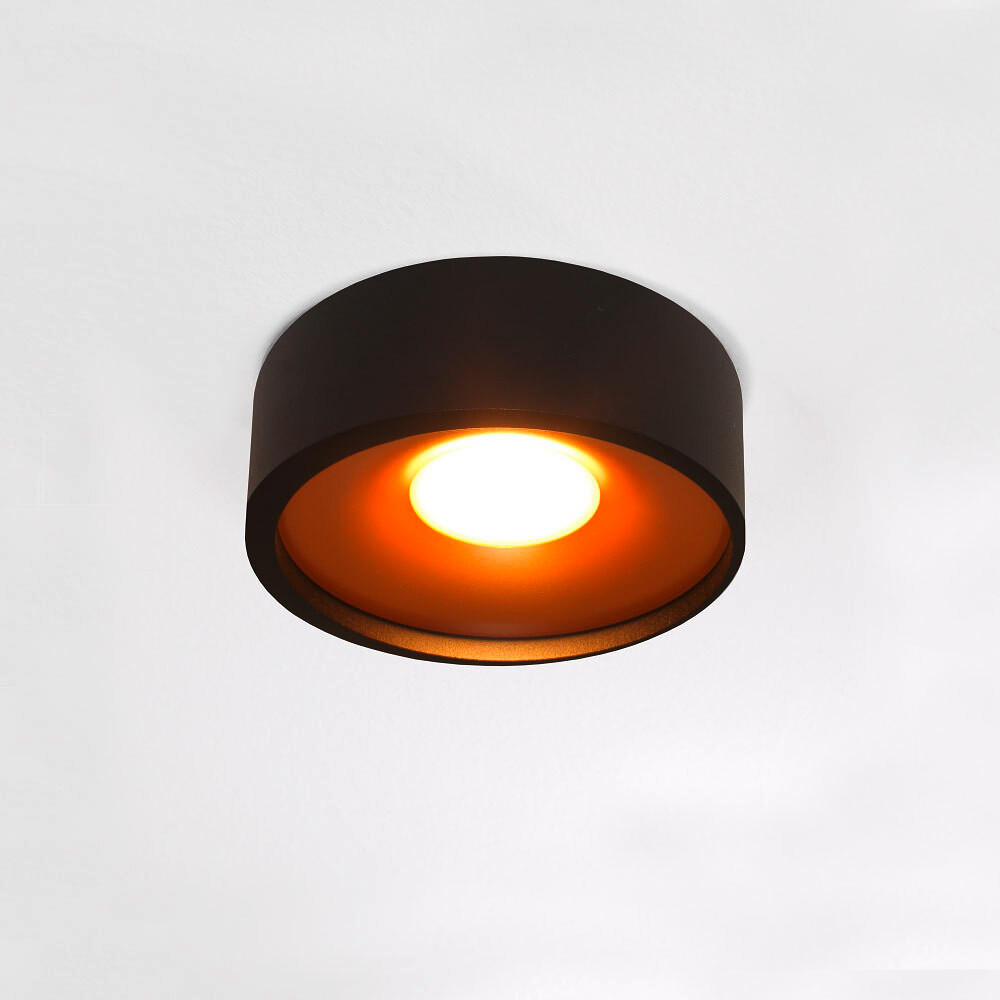 LED-DECKENLEUCHTE  14/5 cm    - Schwarz/Kupferfarben, Design, Metall (14/5cm)