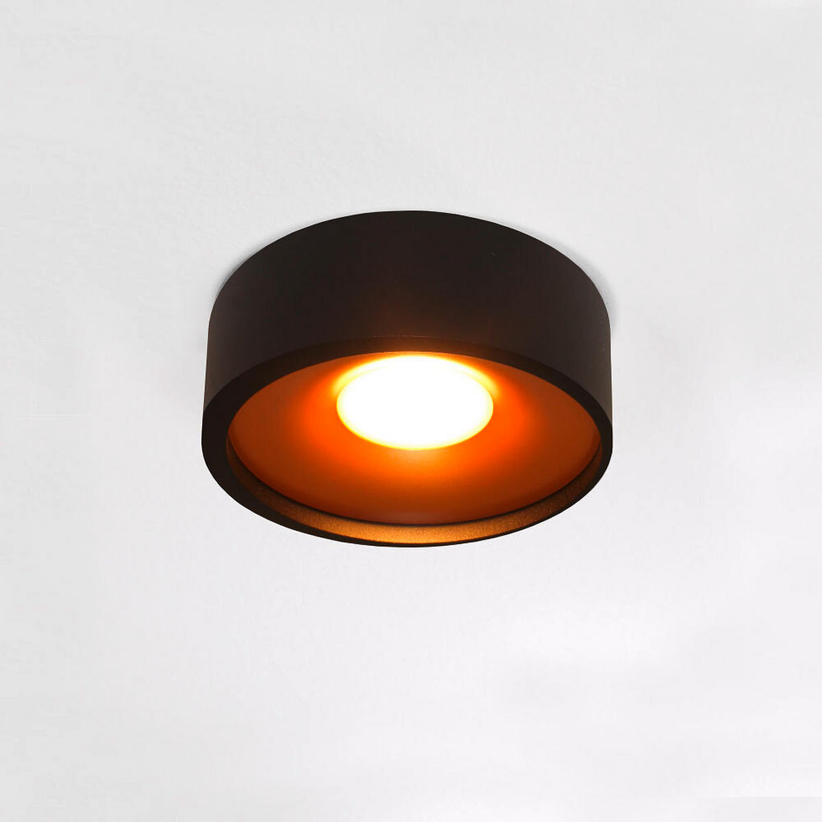 LED-DECKENLEUCHTE  14/5 cm    - Schwarz/Kupferfarben, Design, Metall (14/5cm)