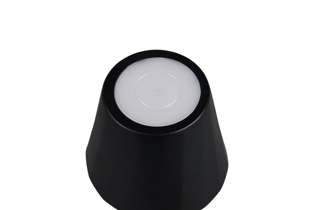 AKKU-TISCHLEUCHTE - Schwarz, Design, Metall (8,5/21cm)