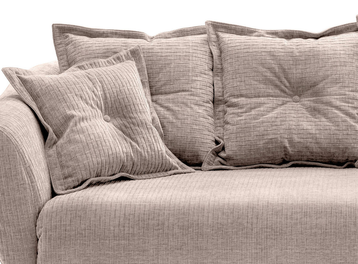 2,5-SITZER in Mikrofaser Beige  - Beige/Schwarz, Modern, Textil/Metall (196/94/103cm) - Livetastic