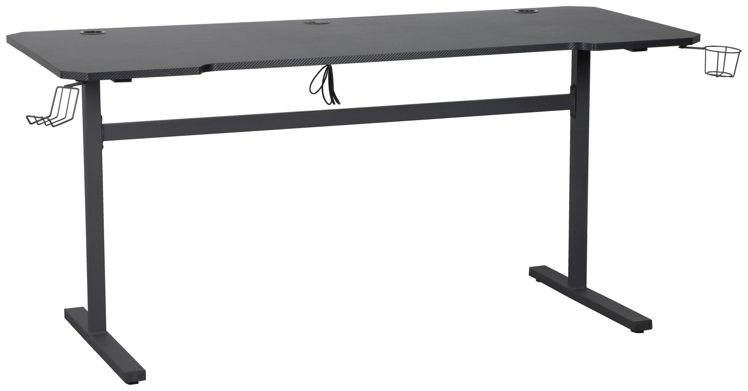 GAMINGTISCH Schwarz  - Schwarz, Design, Holzwerkstoff/Metall (140/60/75cm) - Carryhome