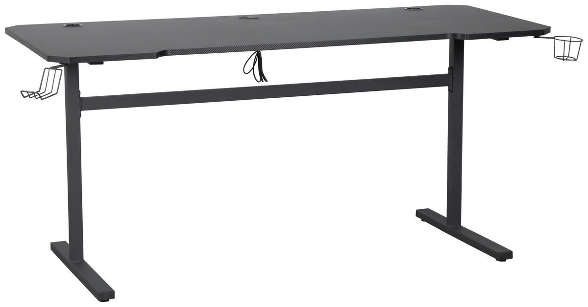 GAMINGTISCH Schwarz  - Schwarz, Design, Holzwerkstoff/Metall (140/60/75cm) - Carryhome