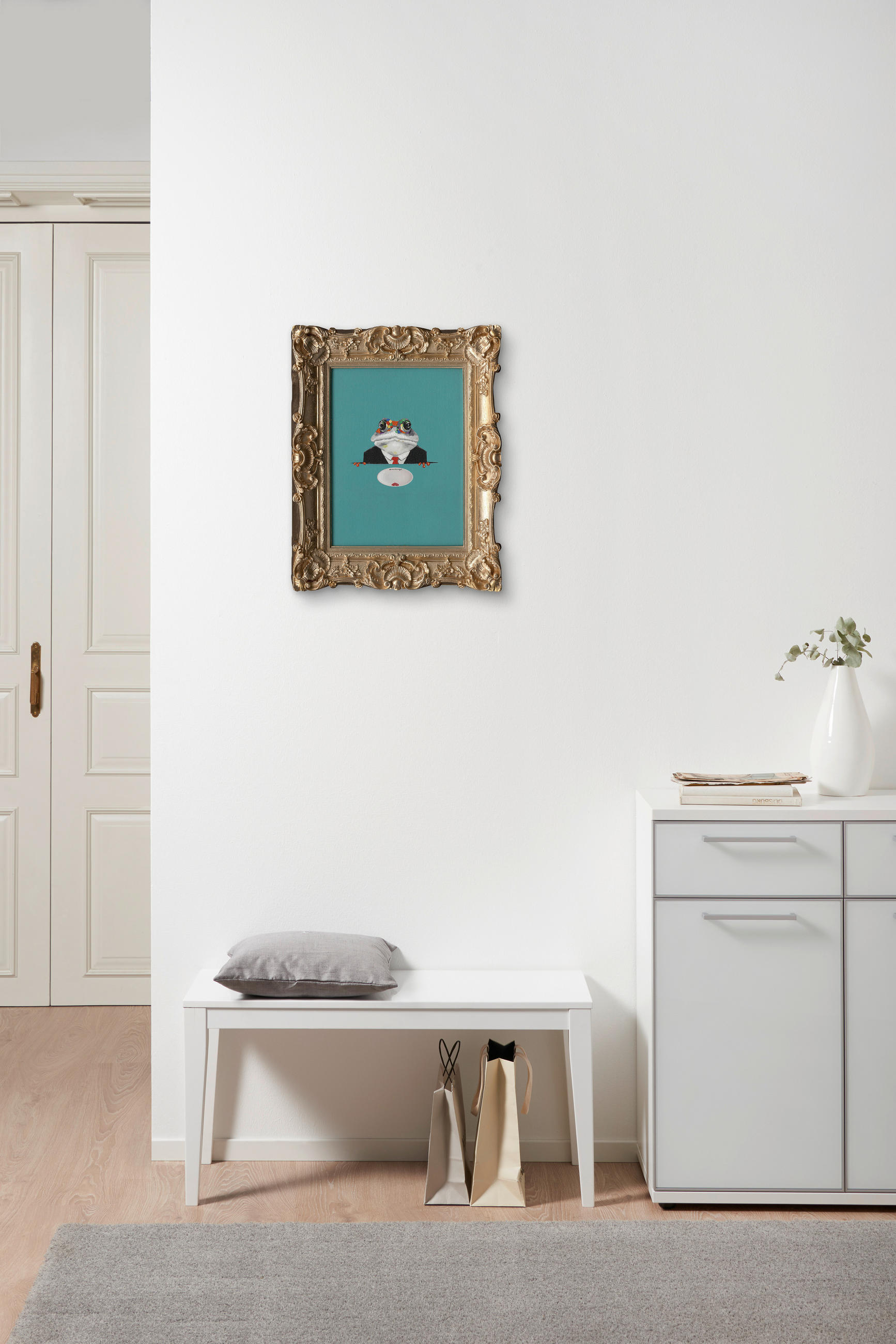KUNSTDRUCK 44/54 cm  - Goldfarben/Schwarz, Trend, Papier/Kunststoff (44/54cm) - Monee