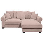 ECKSOFA Rosa Cord  - Schwarz/Rosa, KONVENTIONELL, Kunststoff/Textil (255/185cm) - Hom`in