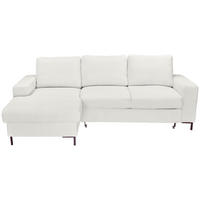 ECKSOFA Creme Cord  - Creme/Schwarz, KONVENTIONELL, Textil/Metall (150/240cm) - Carryhome