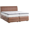 BOXSPRINGBETT 160/200 cm  in Cognac  - Wengefarben/Cognac, KONVENTIONELL, Holz/Textil (160/200cm) - Novel