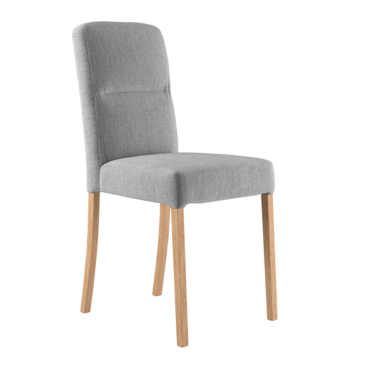 STUHL - Eichefarben/Hellgrau, KONVENTIONELL, Holz/Textil (43/91/58cm)