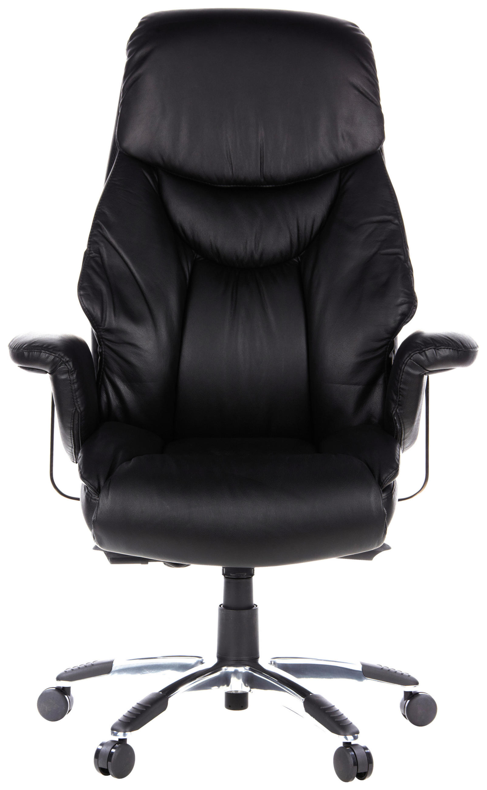 CHEFSESSEL Schwarz  - Chromfarben/Schwarz, MODERN, Leder/Kunststoff (63/140/52cm) - MID.YOU