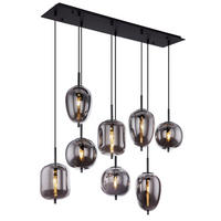 ZÁVĚSNÉ SVÍTIDLO, 94/34/120 cm  - černá, Design, kov/sklo (94/34/120cm) - Dieter Knoll