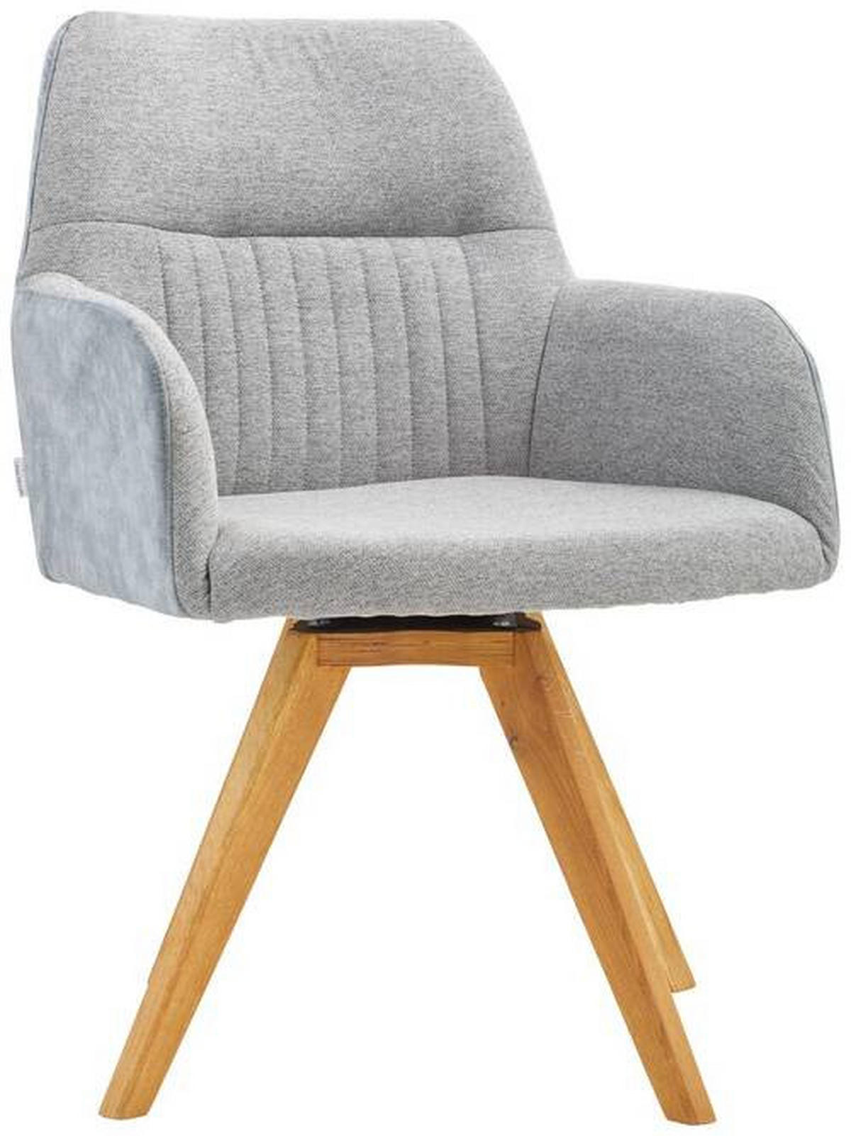 ARMLEHNSTUHL  in Webstoff  - Eichefarben/Hellgrau, KONVENTIONELL, Holz/Textil (61/88/69cm) - Linea Natura