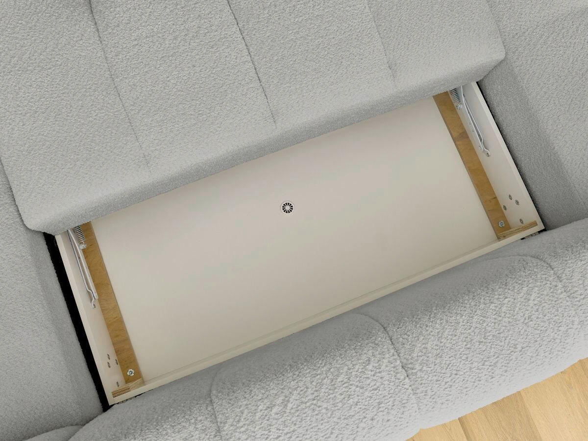 WOHNLANDSCHAFT  FUJI  Hellgrau Bouclé  - Hellgrau/Schwarz, MODERN, Kunststoff/Textil (204/377/160cm)