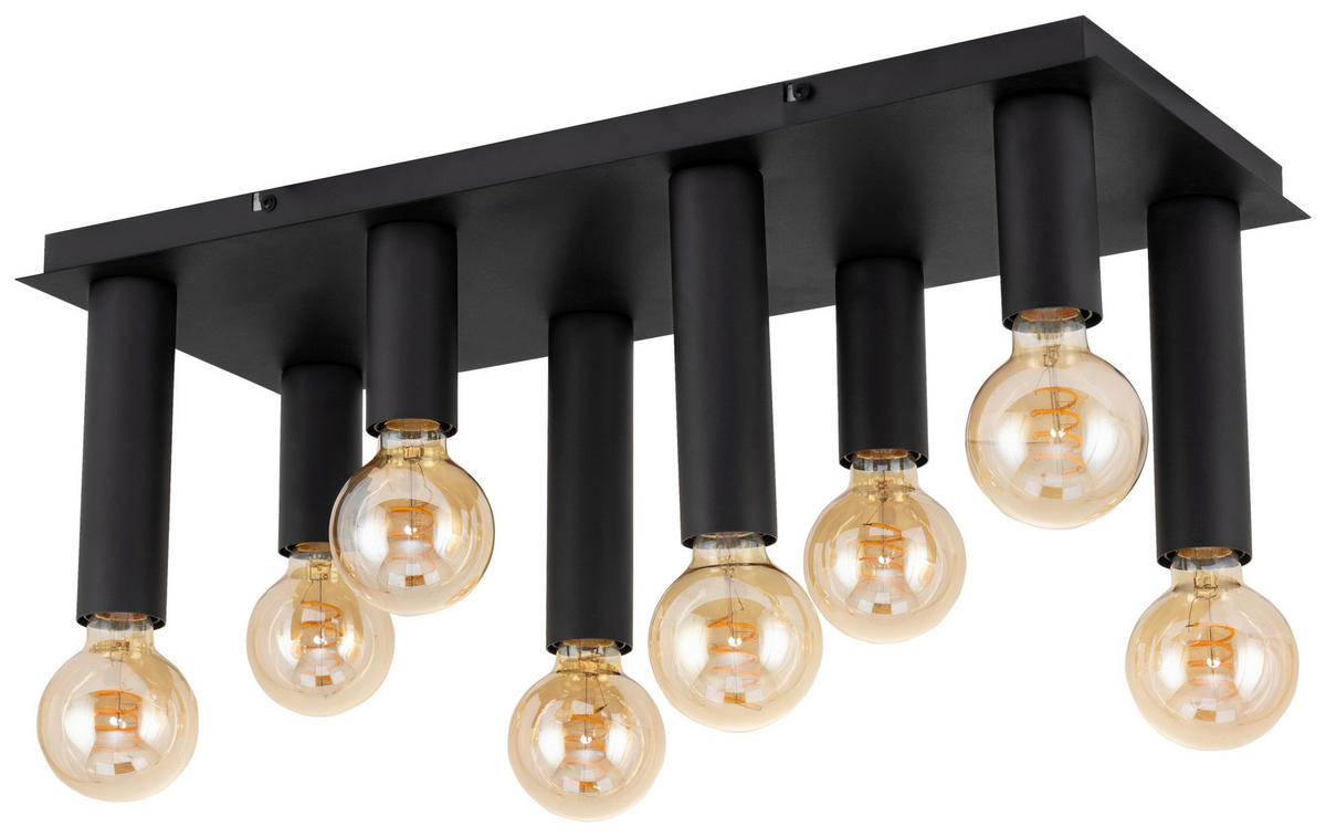 DECKENLEUCHTE 60/25/20 cm   - Schwarz, Design, Metall (60/25/20cm) - Collet's Monde