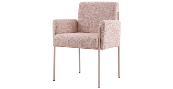 ARMLEHNSTUHL in Eisen Webstoff - Rosa, Design, Textil/Metall (62/86/63cm) - Novel