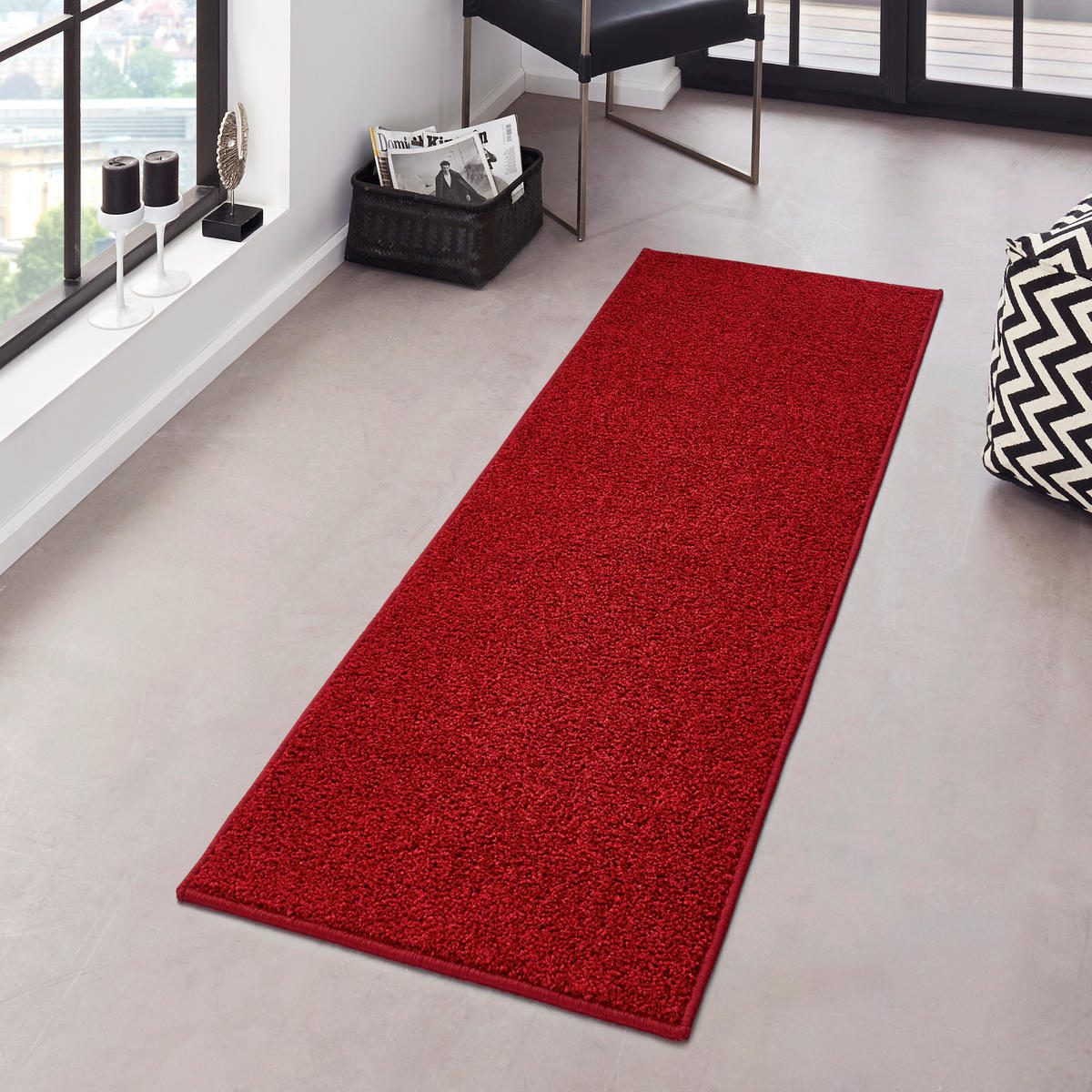 LÄUFER 80/300/300 cm Pure  - Rot, Basics, Kunststoff (80/300/300cm)