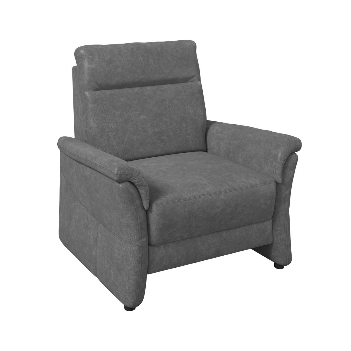 SESSEL in Mikrofaser Grau  - Schwarz/Grau, KONVENTIONELL, Kunststoff/Textil (104/98/91cm) - Elegando