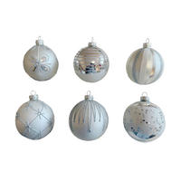 KUGLICA ZA BOR - bijela/srebrne boje, Lifestyle, staklo/metal (6cm) - X-Mas
