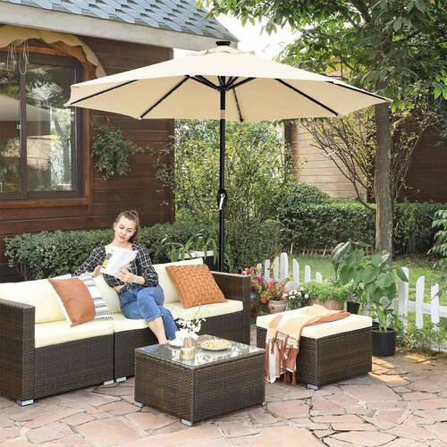 SONNENSCHIRM 270 cm Beige  - Beige/Schwarz, Basics, Textil/Metall (270/270cm) - Modante
