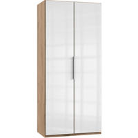 DREHTÜRENSCHRANK 100/216/58 cm 2-türig  - Chromfarben/Eichefarben, MODERN, Holzwerkstoff/Metall (100/216/58cm) - MID.YOU