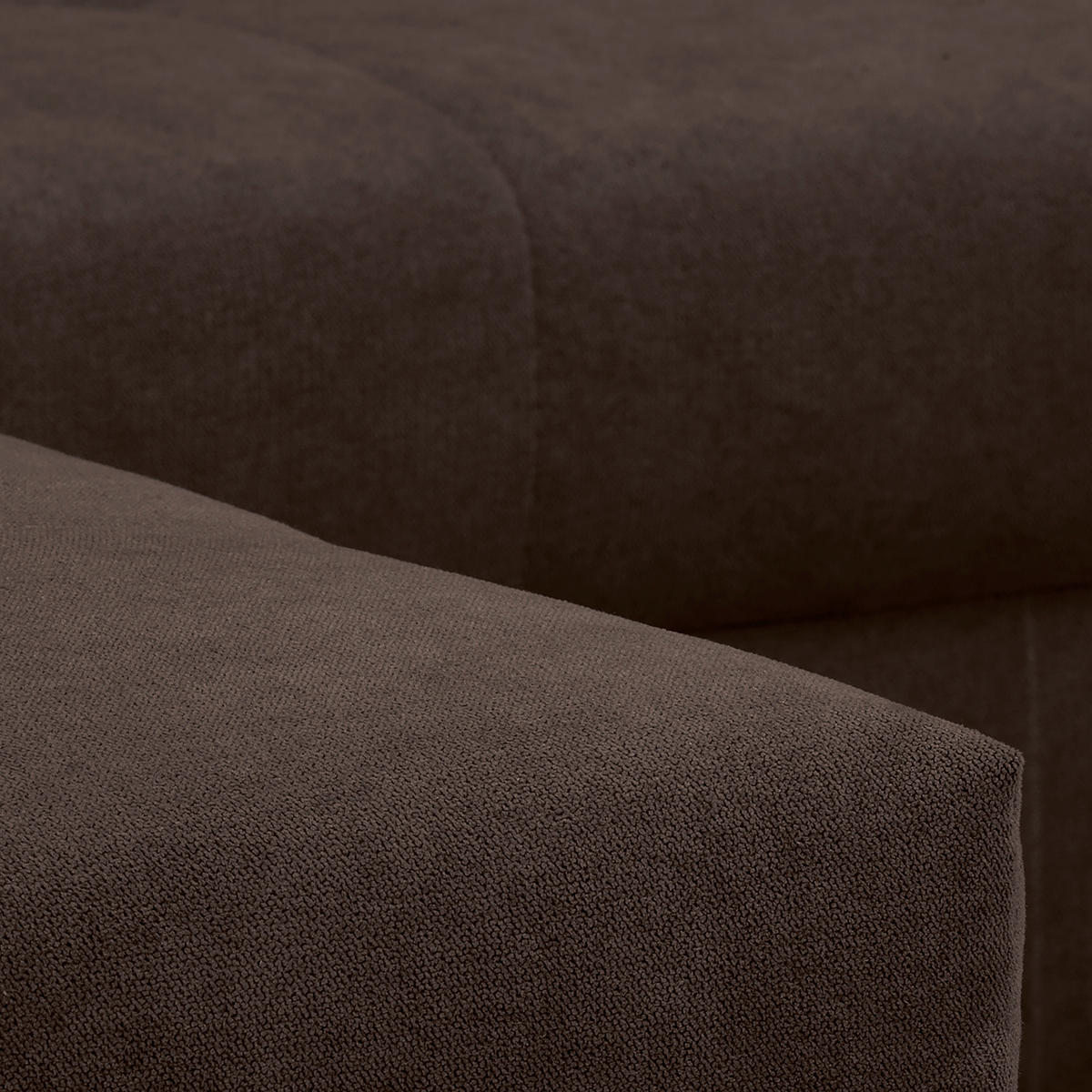 ECKSOFA inkl. Hocker Ariella in Mikrofaser Graubraun  161/231 cm  - Graubraun/Naturfarben, Design, Holz/Textil (161/231cm) - Livetastic