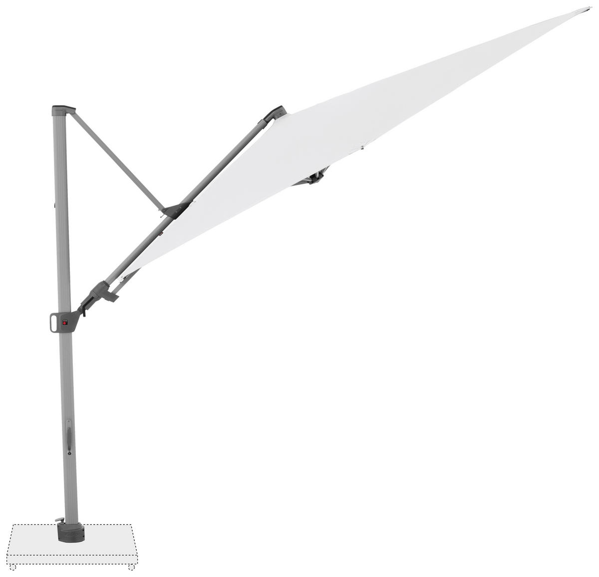 AMPELSCHIRM 275 cm Weiß  - Silberfarben/Alufarben, KONVENTIONELL, Textil/Metall (275/263cm) - KNIRPS