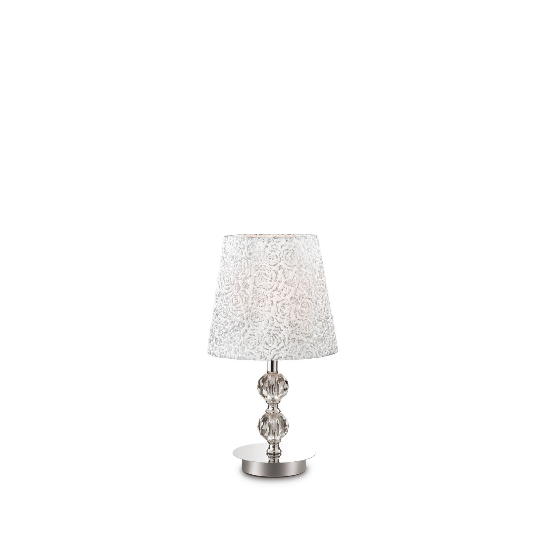TISCHLEUCHTE 20/36,5 cm   - Chromfarben/Transparent, KONVENTIONELL, Glas/Textil (20/36,5cm)