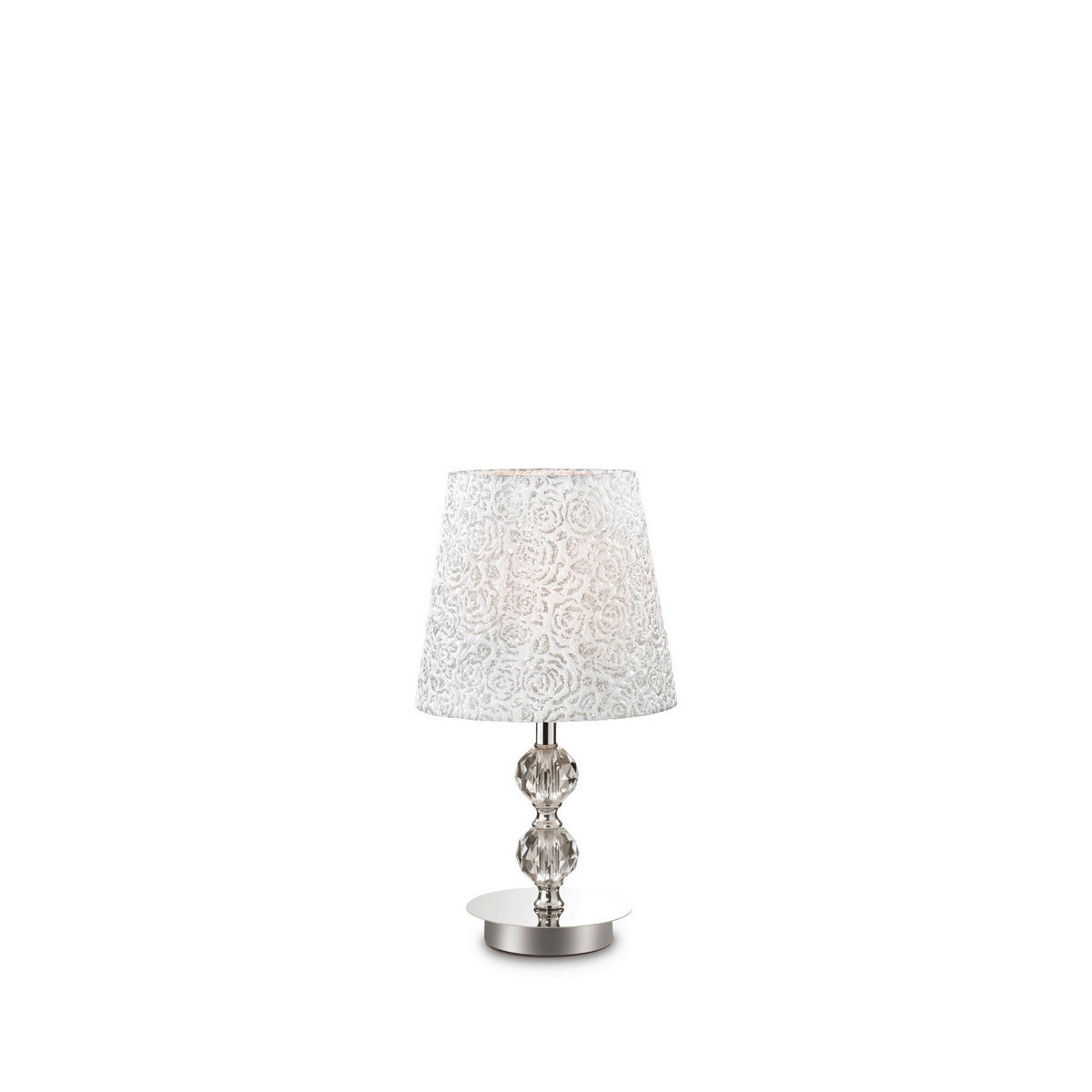 TISCHLEUCHTE 20/36,5 cm   - Chromfarben/Transparent, KONVENTIONELL, Glas/Textil (20/36,5cm)