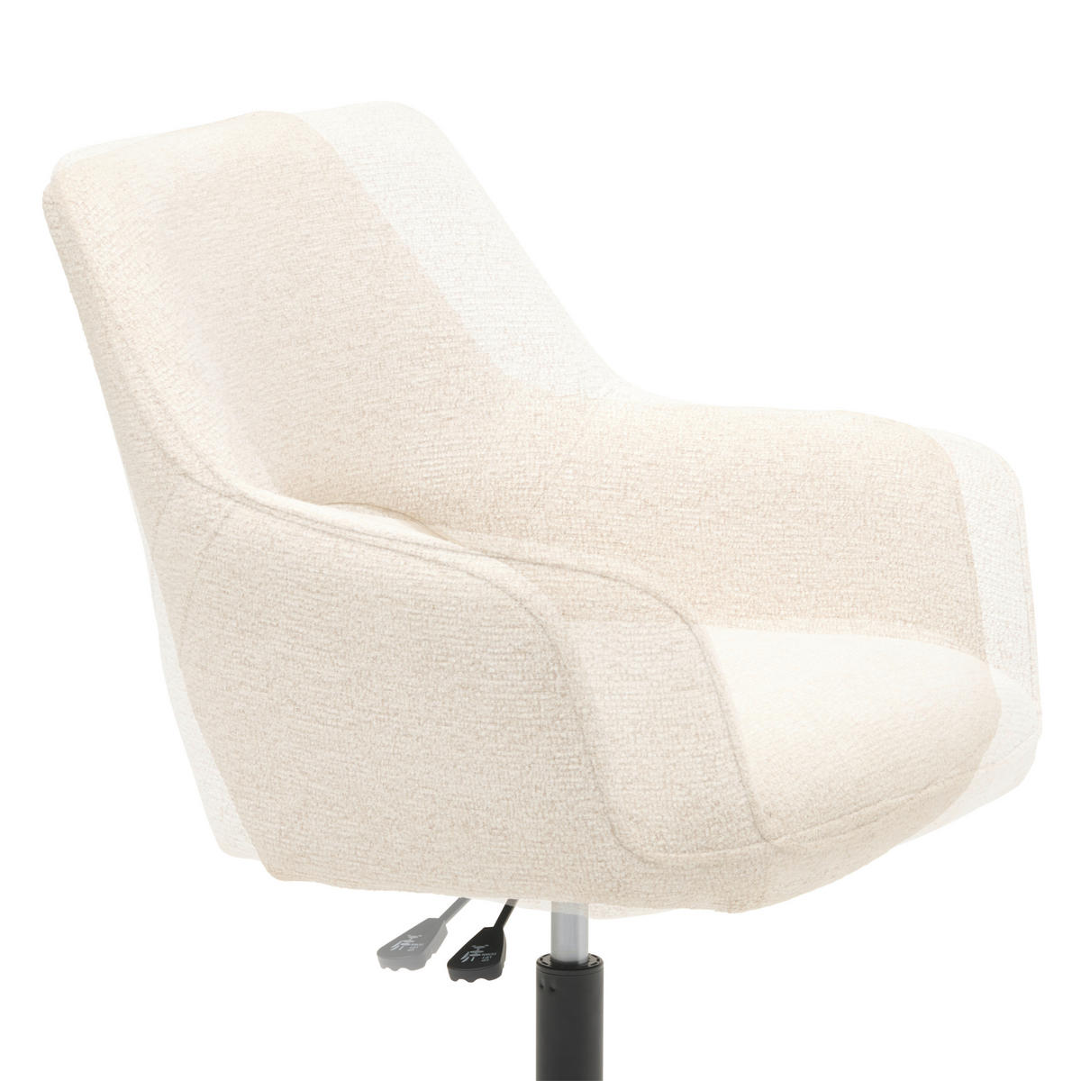 OTOČNÁ STOLIČKA, tkaná textília, čierna, béžová - čierna/béžová, Modern, kov/textil (59/83-90/61,5cm) - MID.YOU