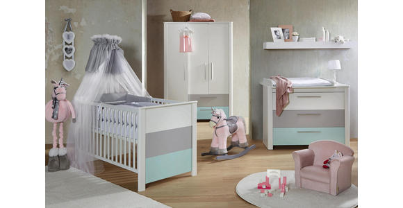 GITTERBETT Amy - Weiß/Grau, Trend, Holzwerkstoff (144/77/84cm) - My Baby Lou
