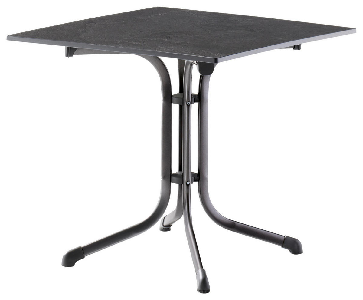 GARTENTISCH Holzwerkstoff Anthrazit, Grau quadratisch  - Anthrazit/Grau, MODERN, Holzwerkstoff/Metall (80/80/73cm) - Sieger