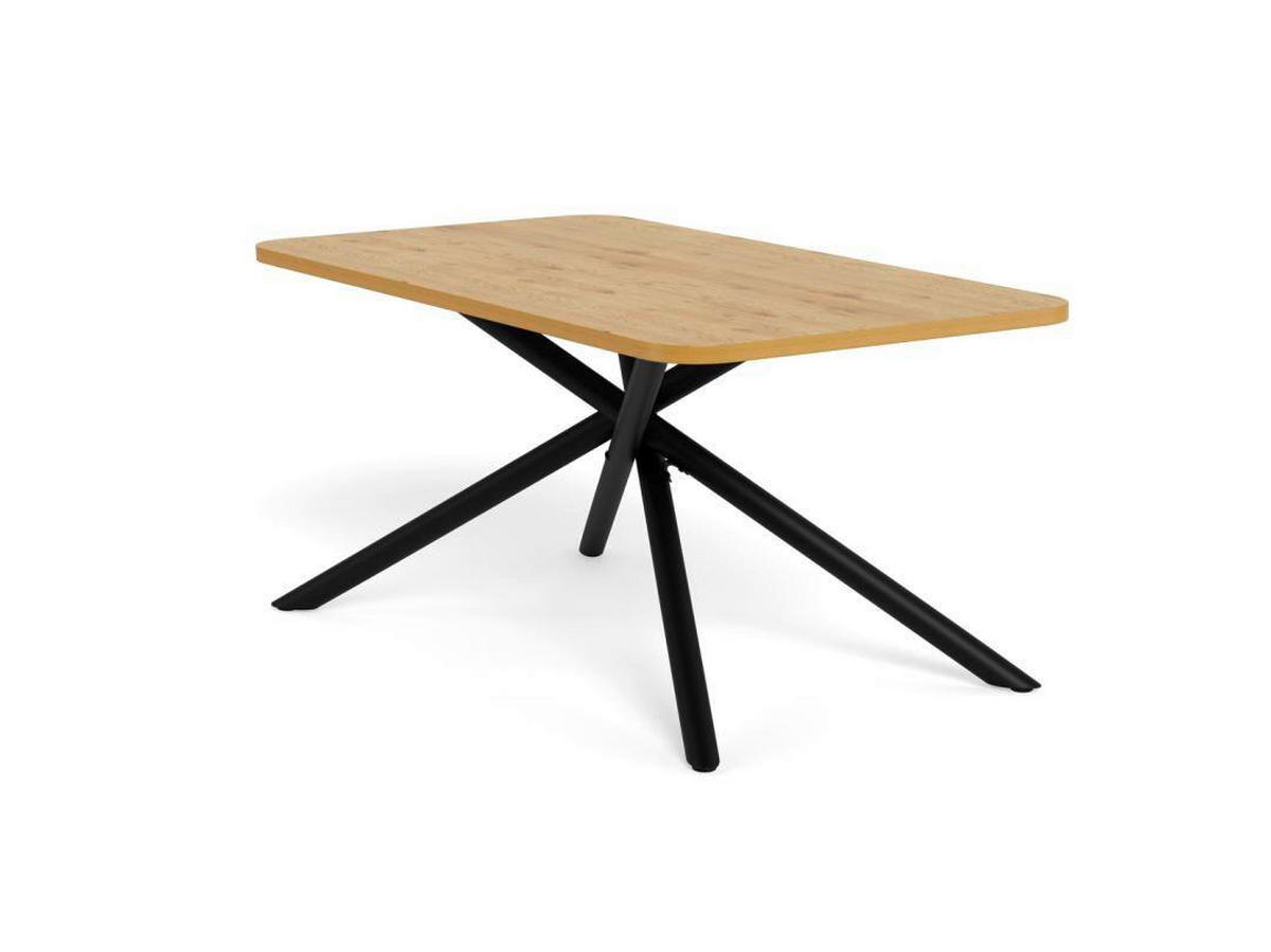 ESSTISCH Nachbildung  Metall, Holzwerkstoff rechteckig Eichefarben  - Eichefarben/Schwarz, KONVENTIONELL, Holzwerkstoff/Metall (160/75/90cm) - MID.YOU