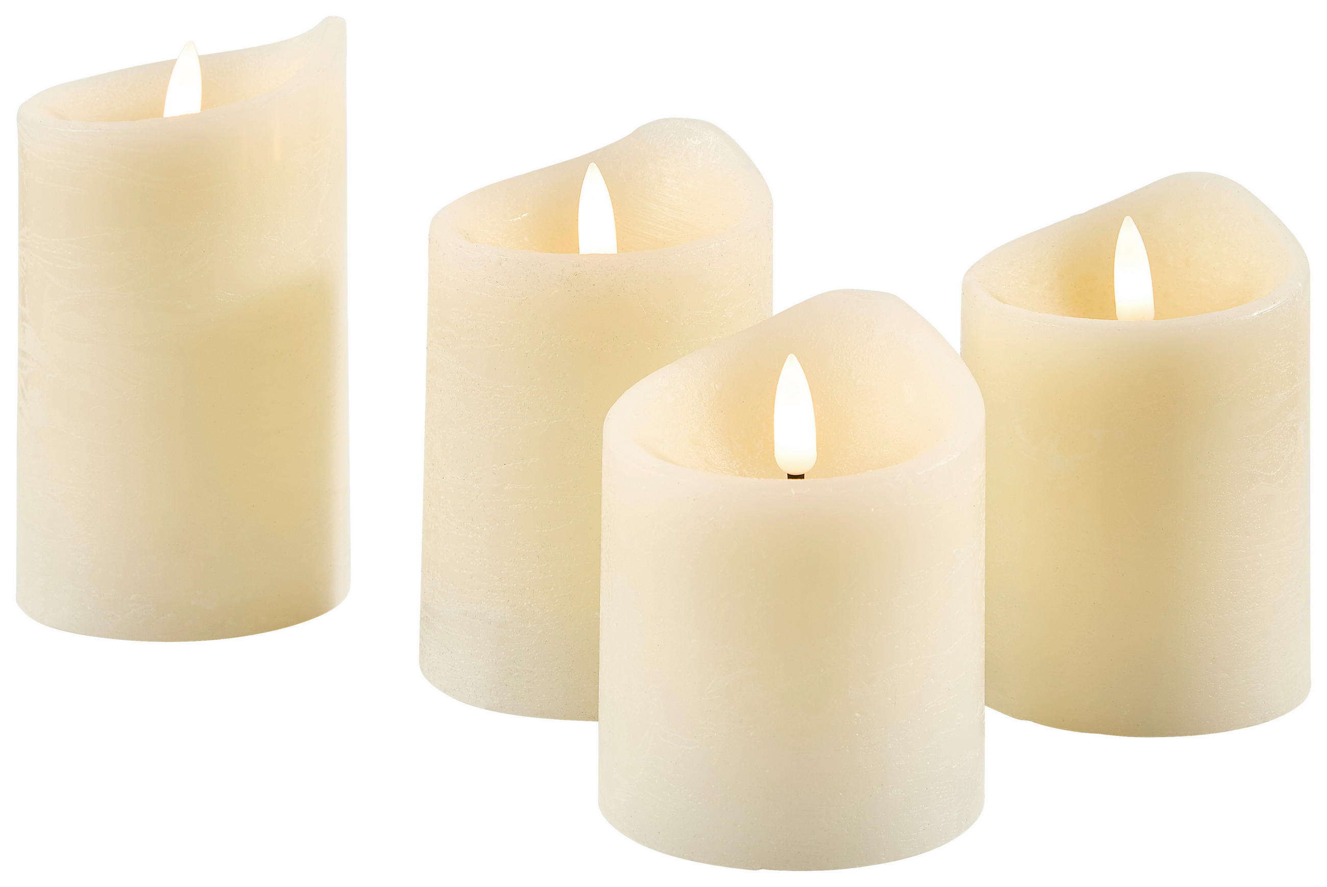 LED-KERZENSET  - Perlmutt, Basics, Kunststoff (7,5/7,5/9-13cm)