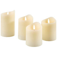 LED-KERZENSET  - Perlmutt, Basics, Kunststoff (7,5/7,5/9-13cm)