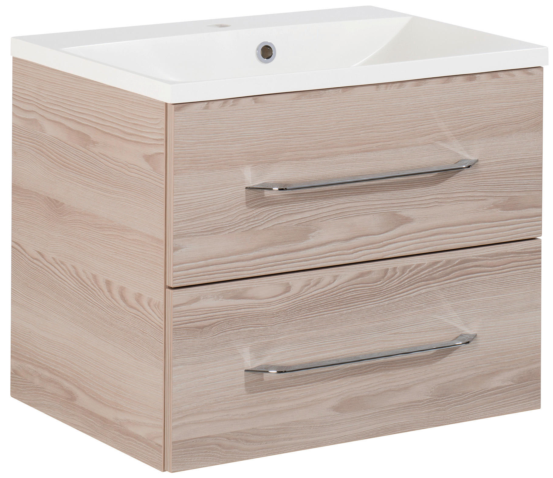 WASCHTISCHKOMBI 60 cm  - Eschefarben/Alufarben, MODERN, Holzwerkstoff/Kunststoff (60cm) - MID.YOU