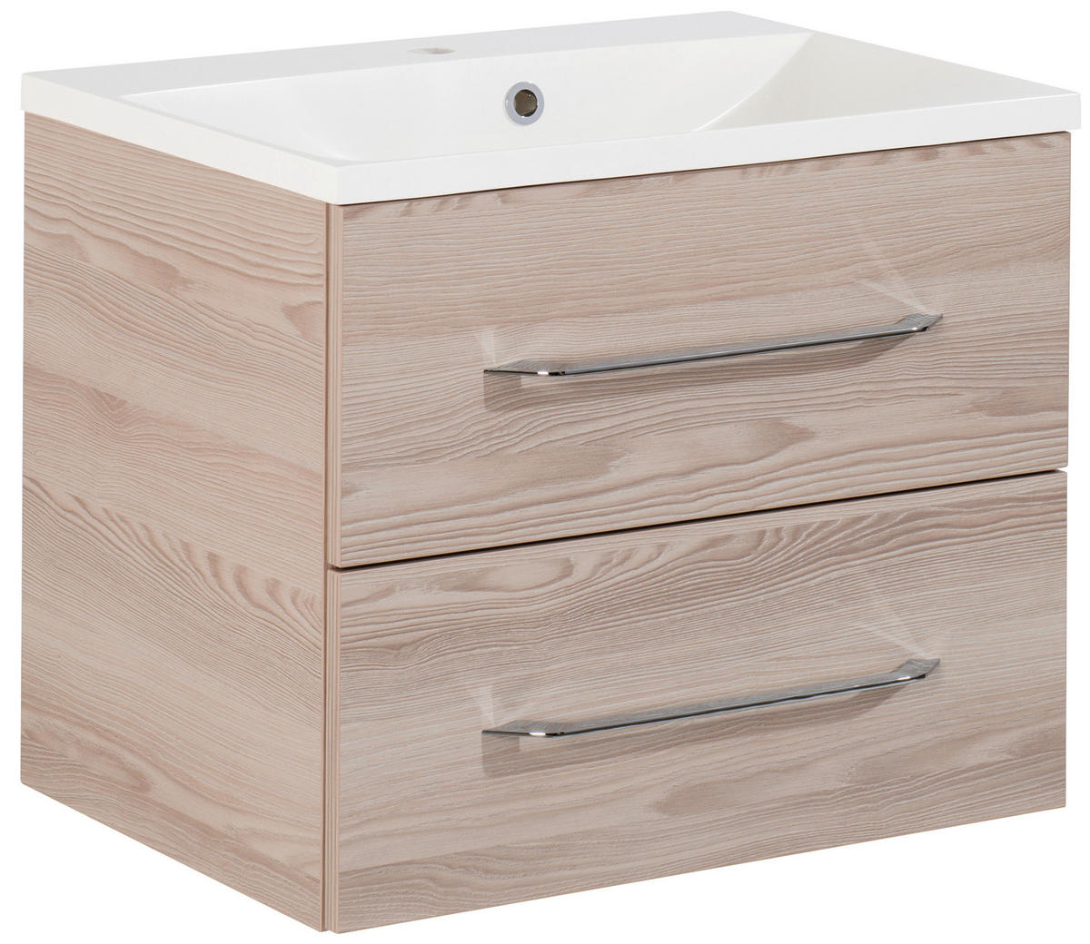 WASCHTISCHKOMBI 60 cm  - Eschefarben/Alufarben, MODERN, Holzwerkstoff/Kunststoff (60cm) - MID.YOU