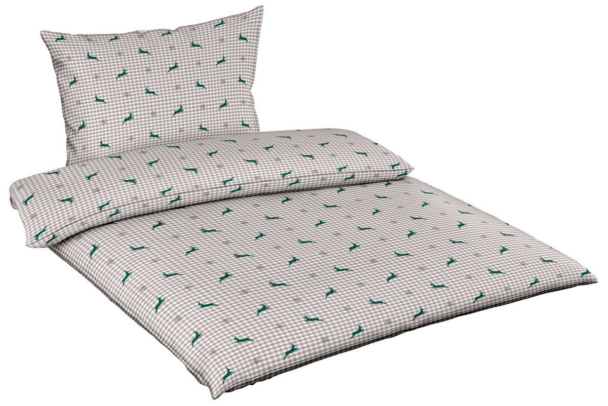 BETTWÄSCHE Makosatin 140/200 cm  - Beige/Weiß, Design, Textil (140/200cm) - Fleuresse