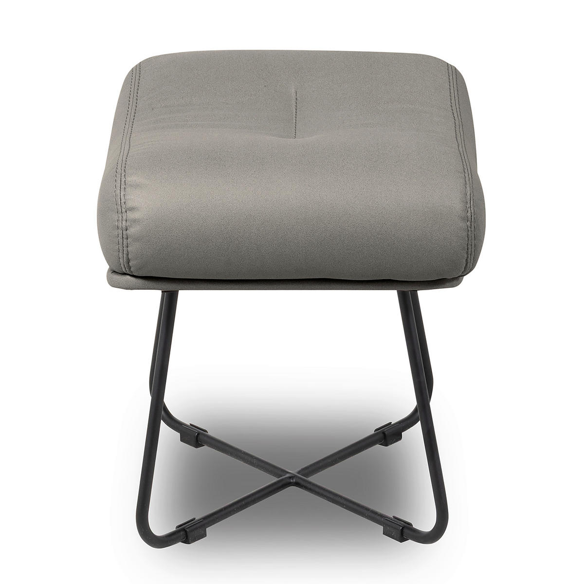 SESSELSET Lederlook Schieferfarben  - Schieferfarben/Beige, Design, Textil/Metall (67/87/74cm) - Livetastic