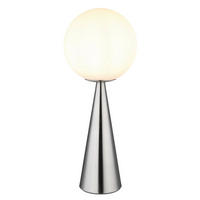 TISCHLEUCHTE - Nickelfarben, Design, Glas/Metall (20/49,5cm) - Globo