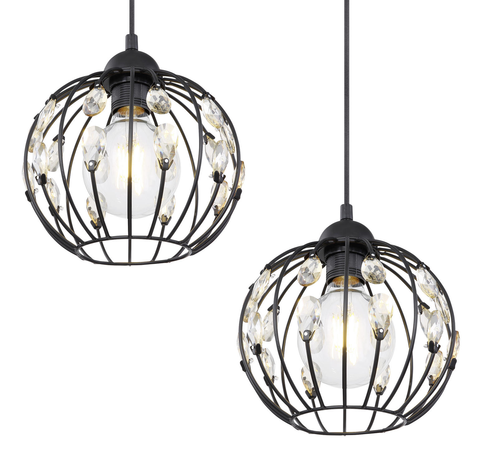 HÄNGELEUCHTE 80/20/120 cm Schwarz - elegantes Design