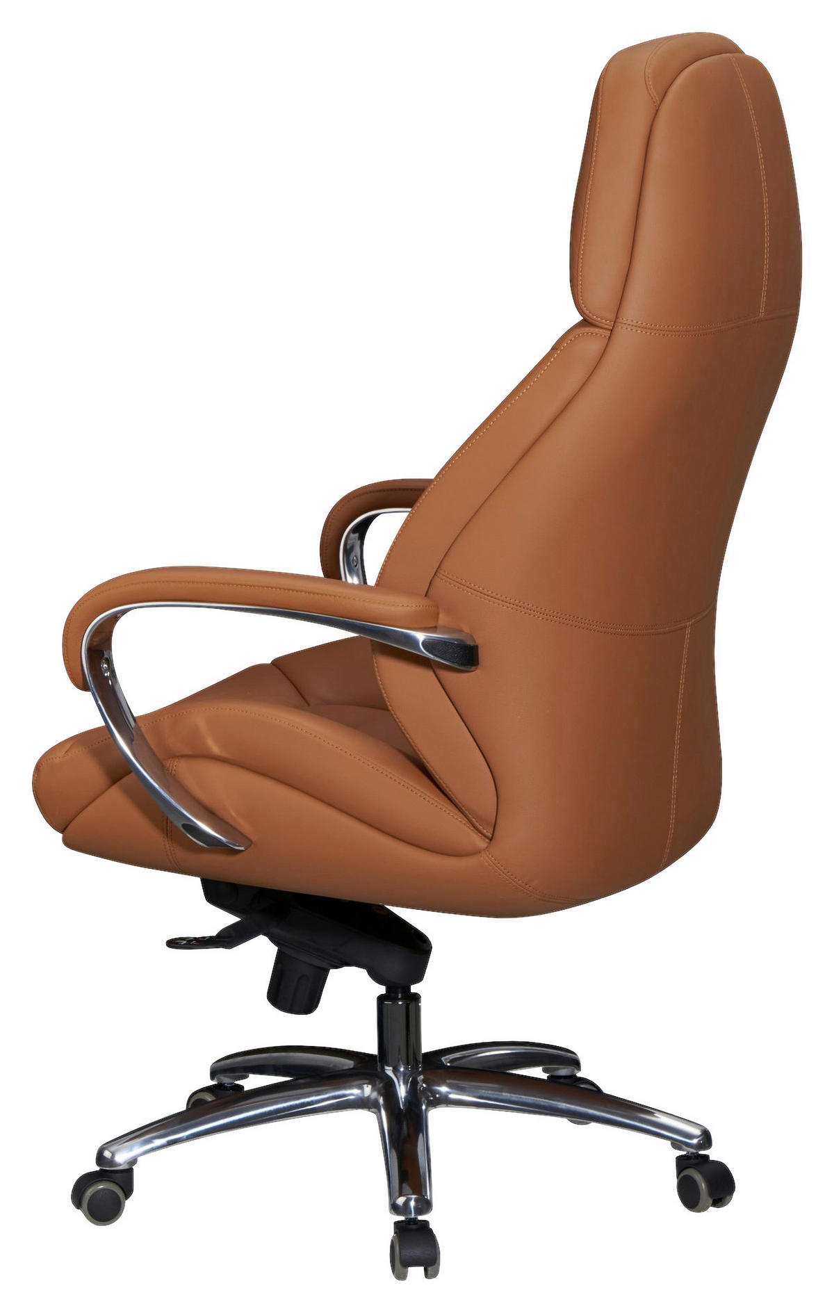 CHEFSESSEL  in Hellbraun  - Hellbraun/Alufarben, MODERN, Leder/Kunststoff (67/140/67cm) - MID.YOU