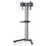 TV-RACK Schwarz, Silberfarben - Silberfarben/Schwarz, KONVENTIONELL, Glas/Metall (90/174/72cm)