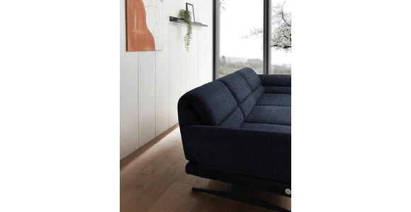 ECKSOFA  in Flachgewebe Dunkelblau  279-327/176-217 cm  - Schwarz/Dunkelblau, Design, Textil/Metall (279-327/176-217cm) - Dieter Knoll