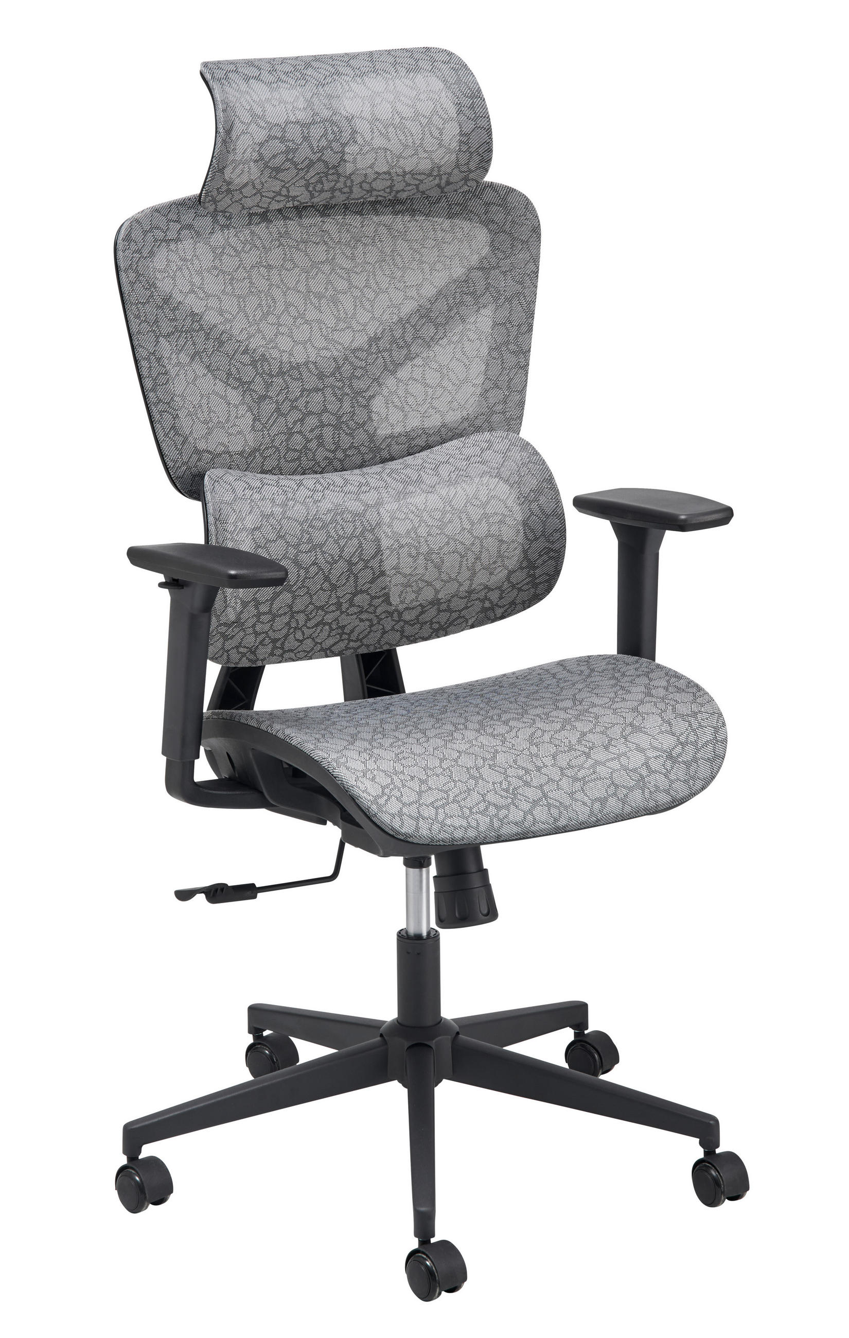 SCAUN ROTATIV  plasă tensionată gri închis  - gri închis/negru, Lifestyle, plastic/lemn (66/124-132/64cm) - MID.YOU