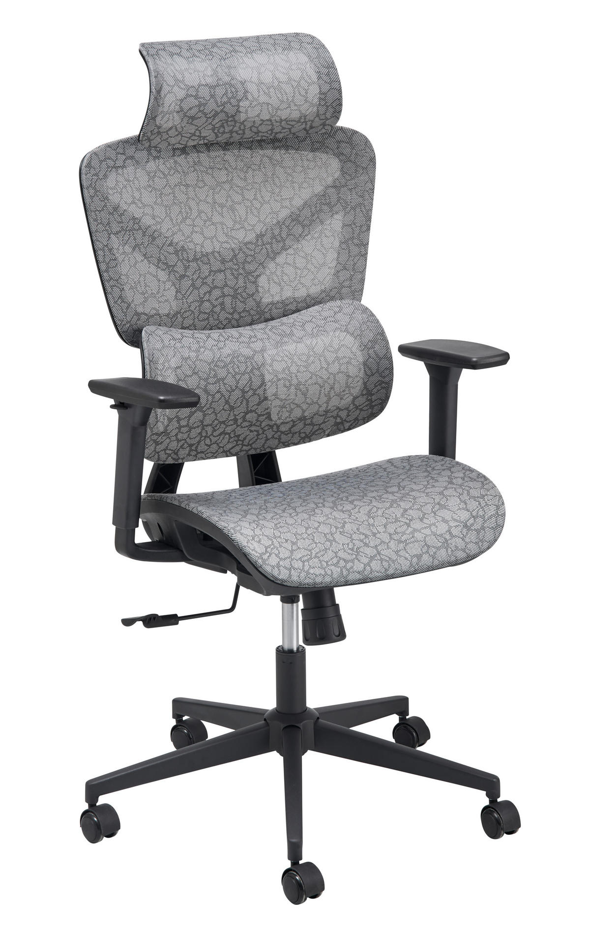 DREHSTUHL Netzbespannung Dunkelgrau  - Dunkelgrau/Schwarz, LIFESTYLE, Holz/Kunststoff (66/124-132/64cm) - MID.YOU