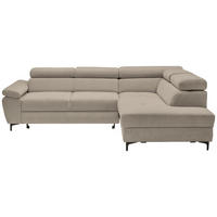 ECKSOFA inkl. Funktion COMBO Schlammfarben Flachgewebe  - Schlammfarben/Schwarz, Design, Textil/Metall (266/206cm) - Stylife