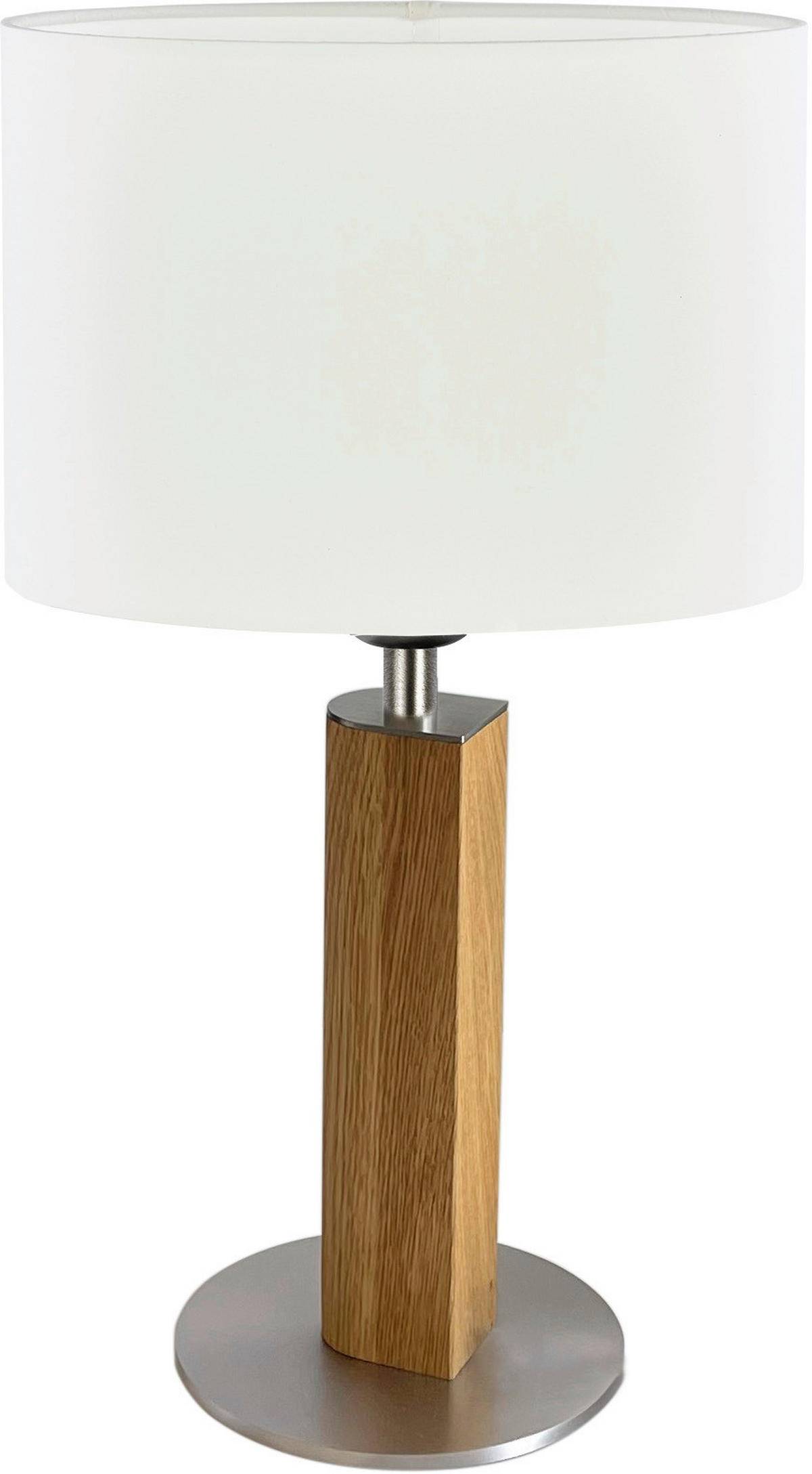 TISCHLEUCHTE - Weiss, Natur, Holz/Textil (23/41cm) - Herzblut