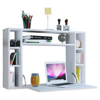 LAPTOPTISCH 90/20/60 cm Weiß klappbar, Stauraum, Regal, Wandmontage  - Weiß, KONVENTIONELL, Holzwerkstoff (90/20/60cm) - MID.YOU