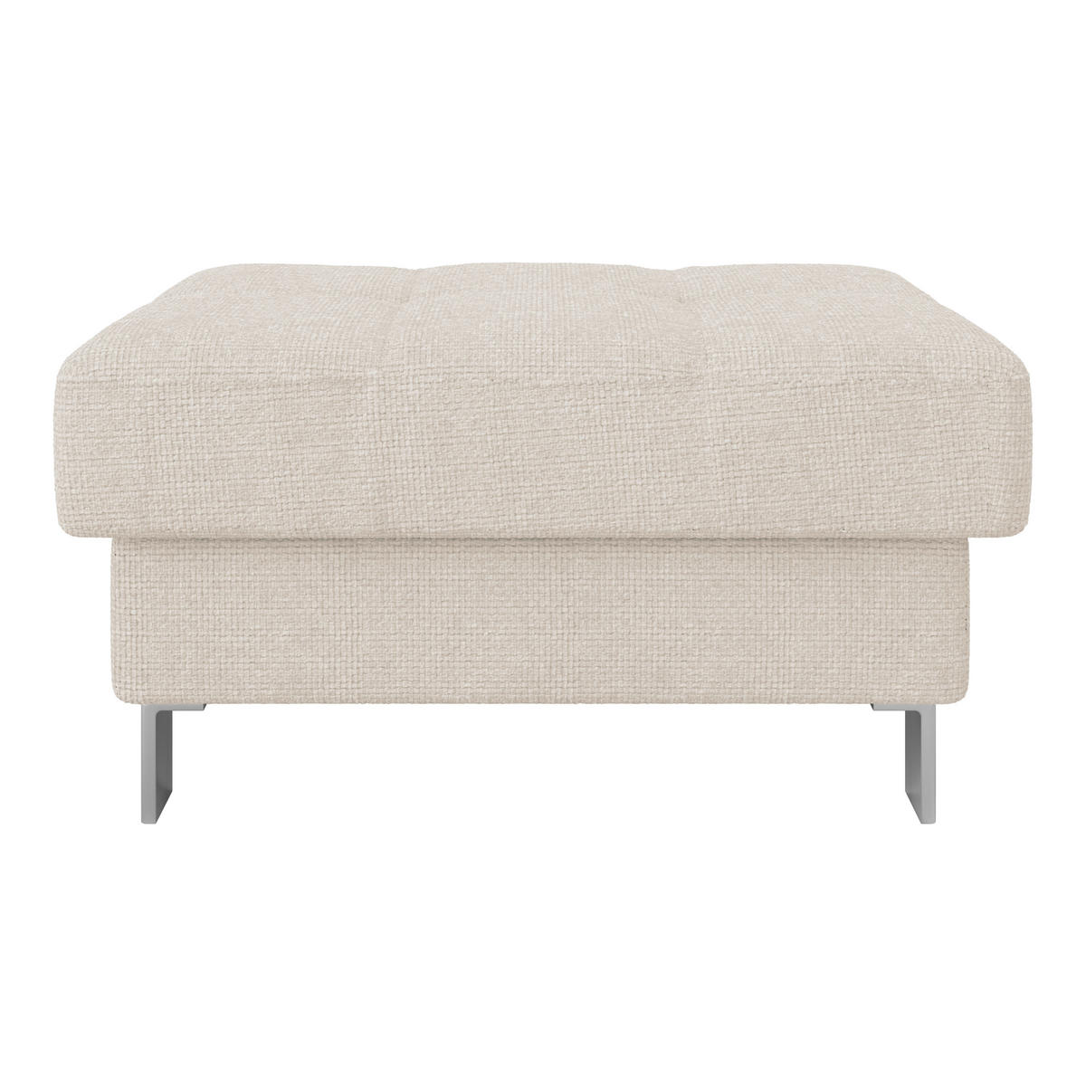 HOCKER in Textil Perlmutt  - Perlmutt, Modern, Textil/Metall (90/44/73cm) - MID.YOU