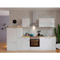 KÜCHENLEERBLOCK 300 cm   in Weiss  - Weiss/Edelstahlfarben, Basics, Holzwerkstoff/Metall (300cm) - Respekta