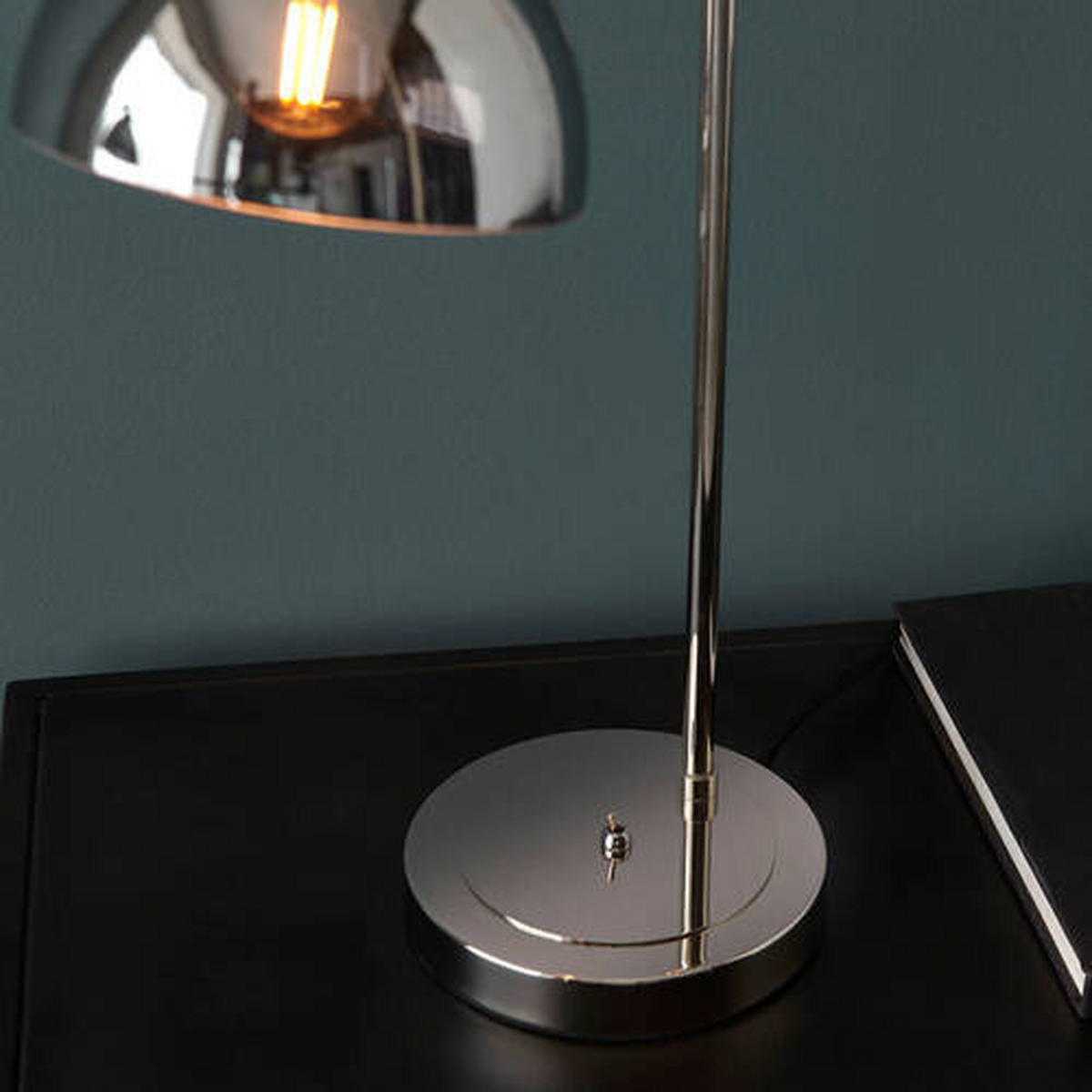 TISCHLEUCHTE 16/35/56 cm   - Chromfarben/Schwarz, Basics, Glas/Metall (16/35/56cm) - ENDON